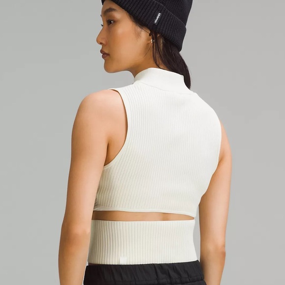 Open Back Half-Zip Sweater Bone - Picture 2 of 5